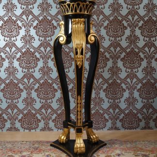 IMPOSANTE SELLETTE NOIR ET DORÉ À LA FEUILLE D'OR MEUBLE EXTRAORDINIARE